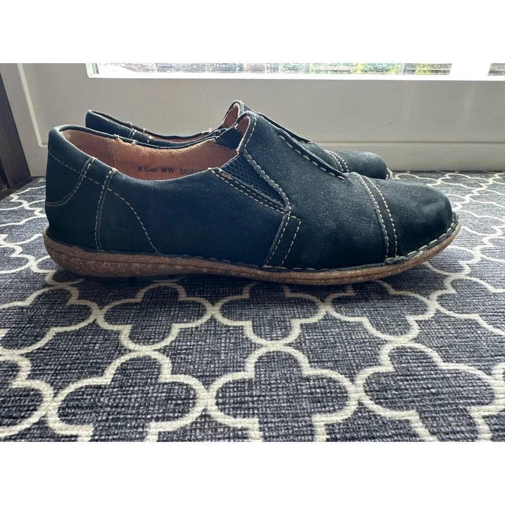 Born Women Nampa Slip On Loafers Black Suede Leather Comfort Shoes Size 11